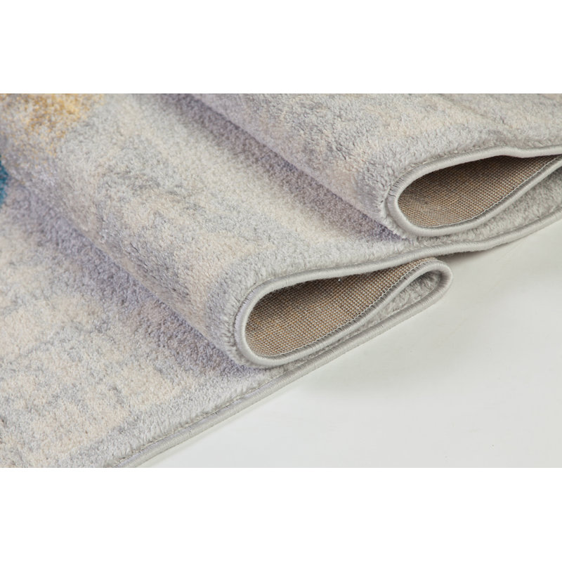 Ebern Designs Criddle Performance Teal/Yellow Rug & Reviews Wayfair